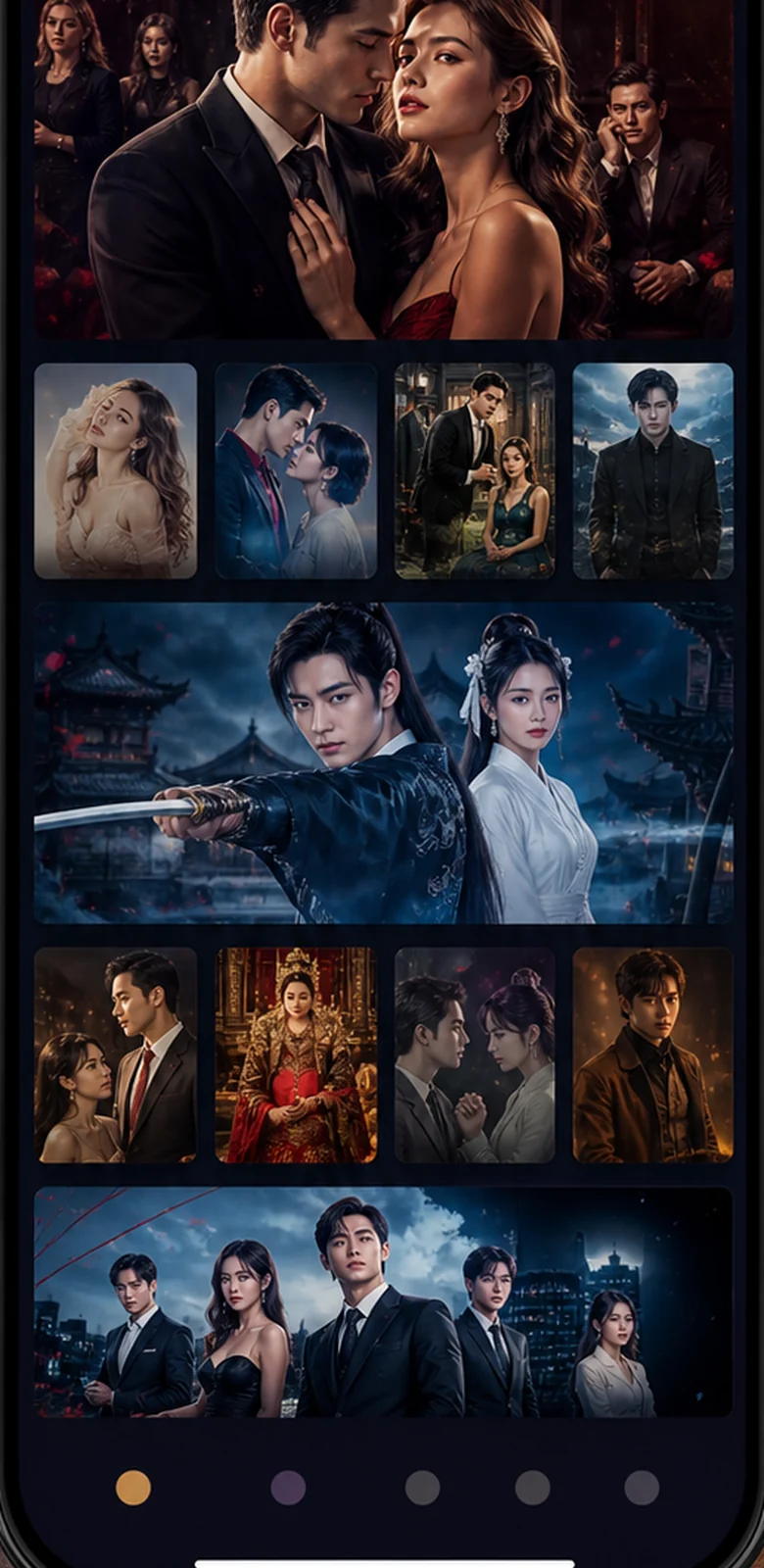 Original StarReal Drama mobile platform interface mockup